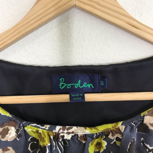 Boden Blue Floral Ruched Short Sleeve Dress 4US - Picture 7 of 9